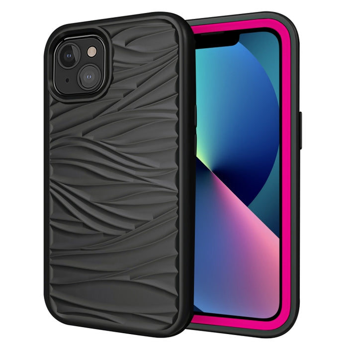 Wave Pattern 3 en 1 Funda protectora de silicona + PC a prueba de golpes