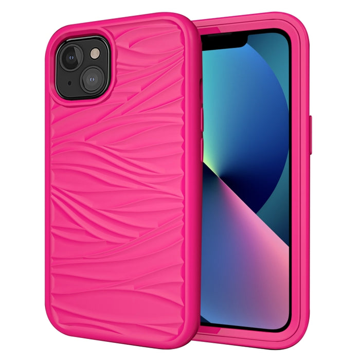 Wave Pattern 3 en 1 Funda protectora de silicona + PC a prueba de golpes