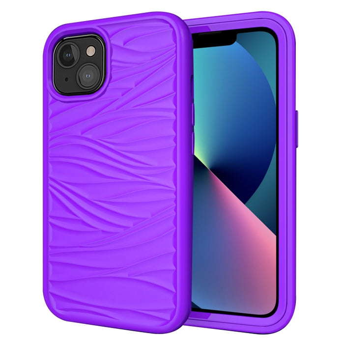 Wave Pattern 3 en 1 Funda protectora de silicona + PC a prueba de golpes