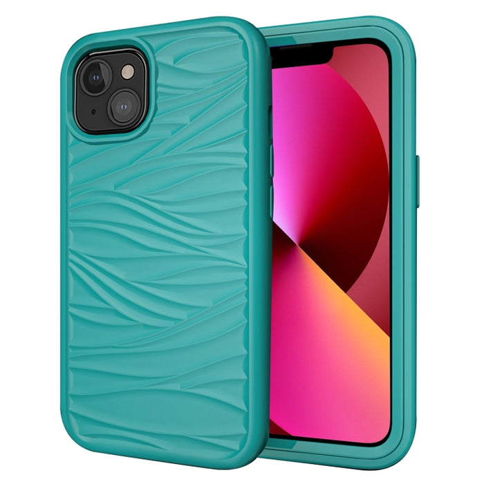 Wave Pattern 3 en 1 Funda protectora de silicona + PC a prueba de golpes