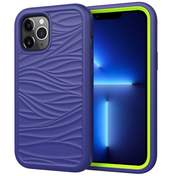 Wave Pattern 3 en 1 Funda protectora de silicona + PC a prueba de golpes