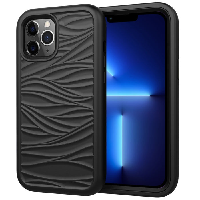 Wave Pattern 3 en 1 Funda protectora de silicona + PC a prueba de golpes