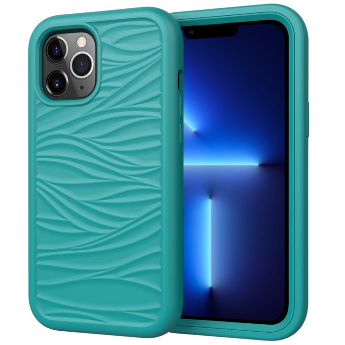 Wave Pattern 3 en 1 Funda protectora de silicona + PC a prueba de golpes