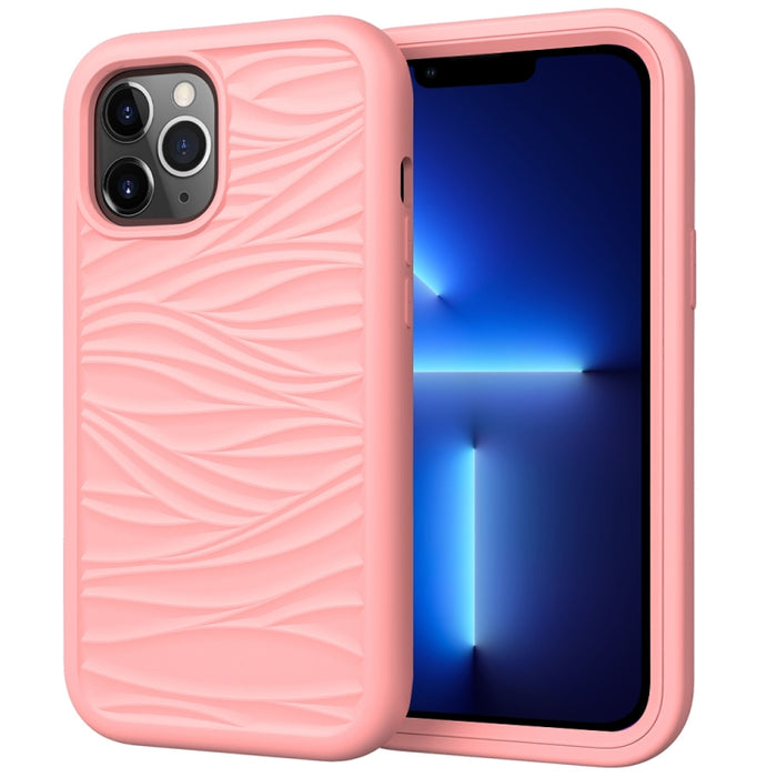Wave Pattern 3 en 1 Funda protectora de silicona + PC a prueba de golpes