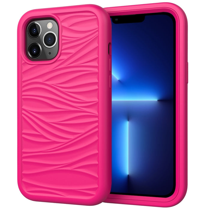 Wave Pattern 3 en 1 Funda protectora de silicona + PC a prueba de golpes