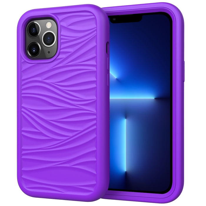 Wave Pattern 3 en 1 Funda protectora de silicona + PC a prueba de golpes