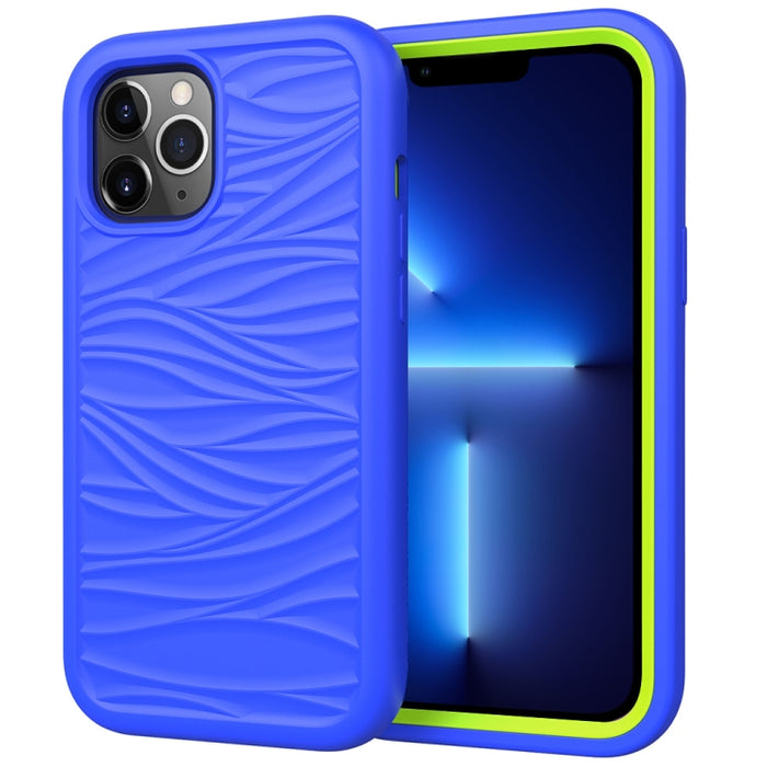 Wave Pattern 3 en 1 Funda protectora de silicona + PC a prueba de golpes