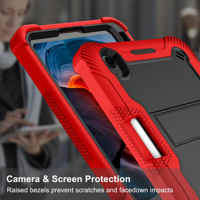 Funda protectora a prueba de golpes de silicona + PC con soporte