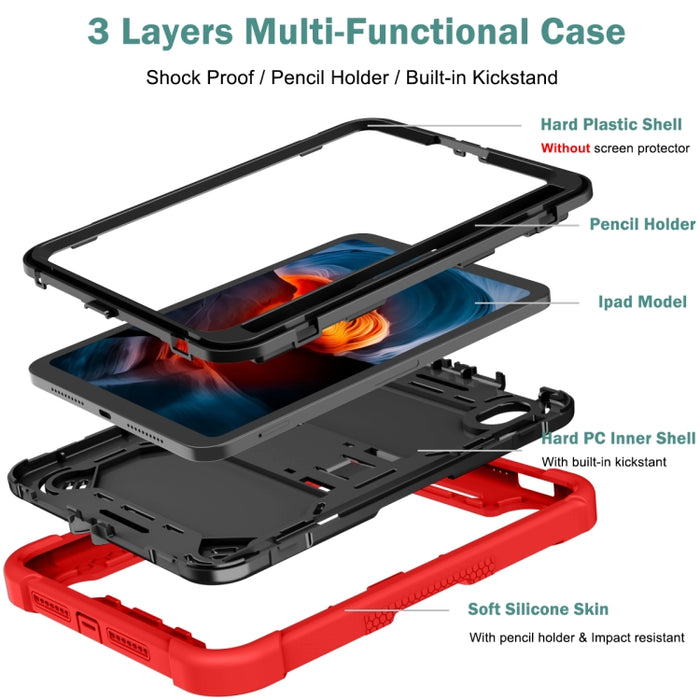 Funda protectora a prueba de golpes de silicona + PC con soporte