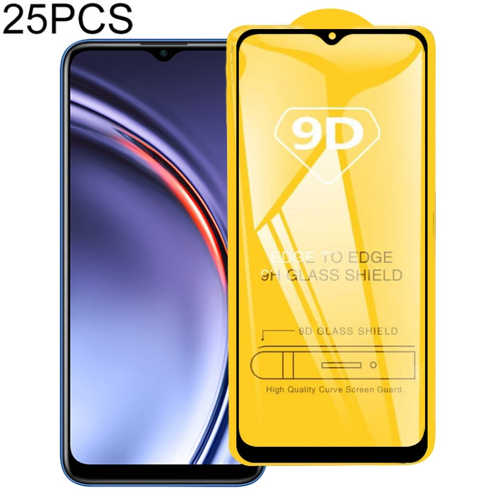 25 PCS 9D Película de vidrio templado de pantalla completa con pegamento completo, For Huawei nova 8i, For Huawei Maimang 10 SE, For Honor X20, For Xiaomi Redmi 10 (25 PCS), For Samsung Galaxy A03s (25 PCS)