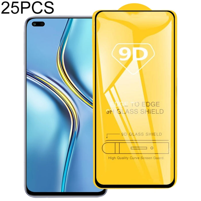 25 PCS 9D Película de vidrio templado de pantalla completa con pegamento completo, For Huawei nova 8i, For Huawei Maimang 10 SE, For Honor X20, For Xiaomi Redmi 10 (25 PCS), For Samsung Galaxy A03s (25 PCS)