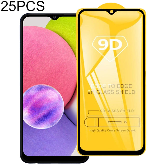 25 PCS 9D Película de vidrio templado de pantalla completa con pegamento completo, For Huawei nova 8i, For Huawei Maimang 10 SE, For Honor X20, For Xiaomi Redmi 10 (25 PCS), For Samsung Galaxy A03s (25 PCS)