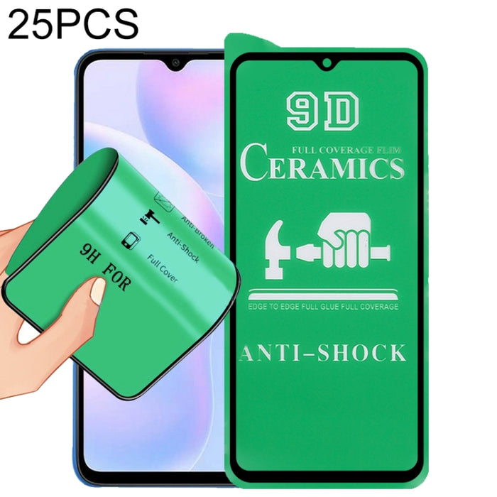 Película de cerámica con pegamento completo de pantalla completa 25 PCS 9D, For Samsung Galaxy A31s (25 PCS), For Xiaomi Redmi 8 (25 PCS), For Samsung Galaxy A52s 5G (25 PCS), For Xiaomi Redmi 9A / 9A Sport / 9C / 9C NFC / Poco C31 / 9 Acitv (25 PCS)  ...