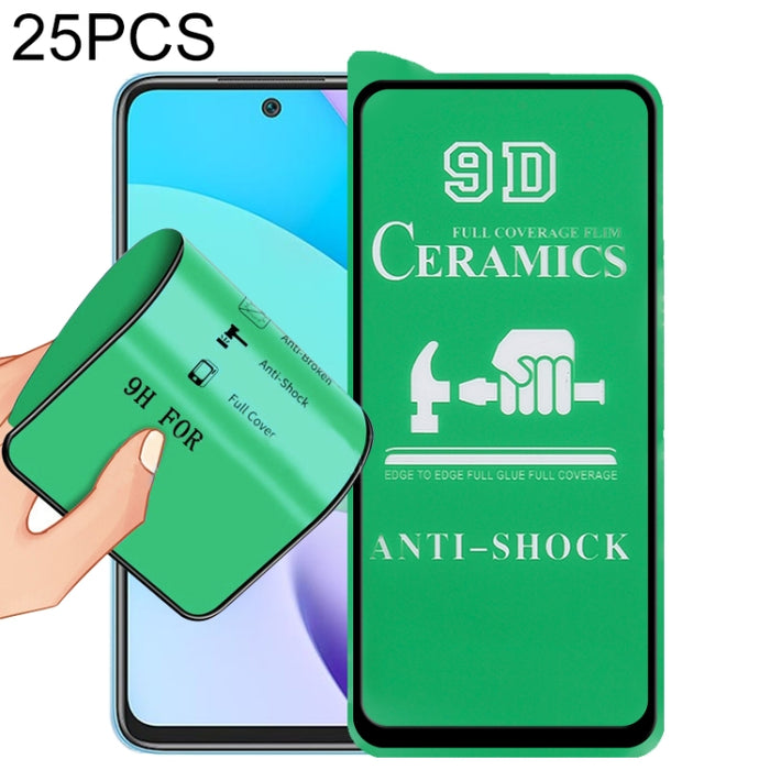 Película de cerámica con pegamento completo de pantalla completa 25 PCS 9D, For Samsung Galaxy A31s (25 PCS), For Xiaomi Redmi 8 (25 PCS), For Samsung Galaxy A52s 5G (25 PCS), For Xiaomi Redmi 9A / 9A Sport / 9C / 9C NFC / Poco C31 / 9 Acitv (25 PCS)  ...