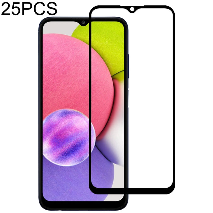 25 PCS Pegamento completo Protector de pantalla de cubierta completa Película de vidrio templado, For Samsung Galaxy A03s(25 PCS), For Samsung Galaxy A31s(25 PCS), For Samsung Galaxy A52s 5G(25 PCS), For Xiaomi Redmi 10 (25 PCS)