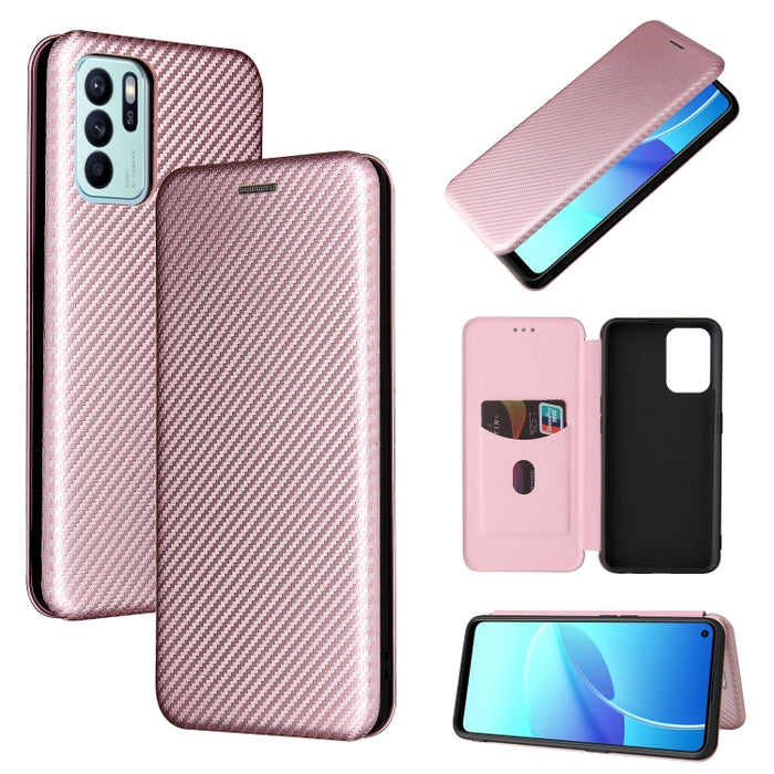 Textura de fibra de carbono Flip horizontal magnético TPU + PC + Funda de cuero PU con ranura para tarjeta, For OPPO Realme GT Master, For OPPO Reno6 Z, For Motorola Edge 20 Lite, For Xiaomi Redmi 10, For Xiaomi Mix 4