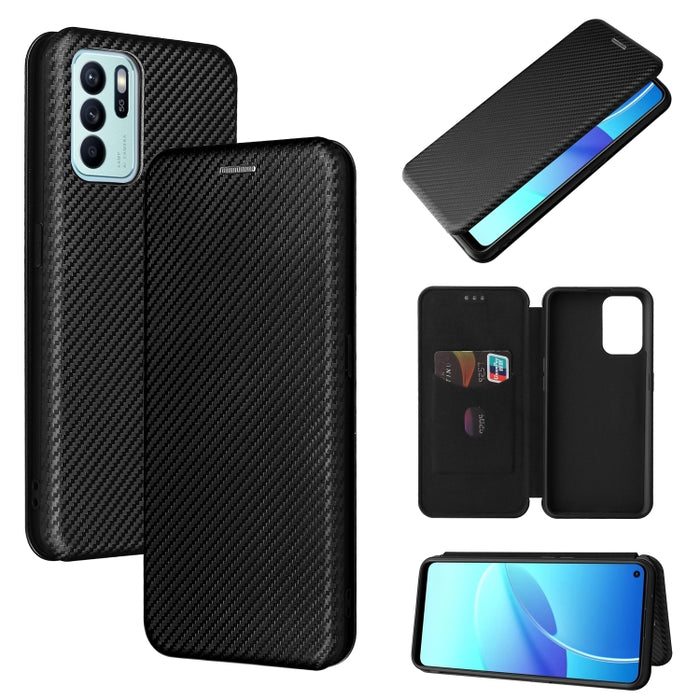 Textura de fibra de carbono Flip horizontal magnético TPU + PC + Funda de cuero PU con ranura para tarjeta, For OPPO Realme GT Master, For OPPO Reno6 Z, For Motorola Edge 20 Lite, For Xiaomi Redmi 10, For Xiaomi Mix 4