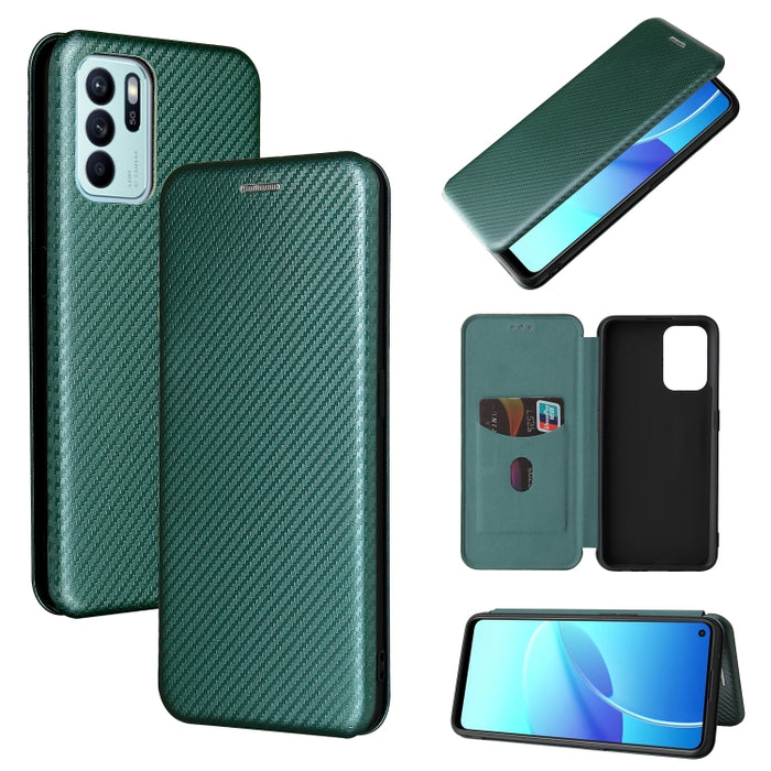 Textura de fibra de carbono Flip horizontal magnético TPU + PC + Funda de cuero PU con ranura para tarjeta, For OPPO Realme GT Master, For OPPO Reno6 Z, For Motorola Edge 20 Lite, For Xiaomi Redmi 10, For Xiaomi Mix 4