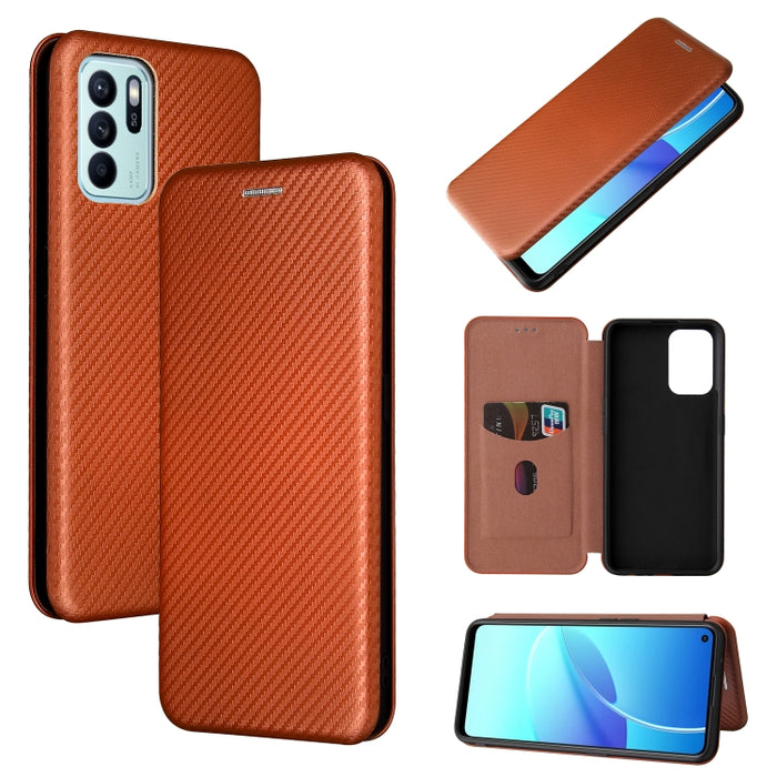 Textura de fibra de carbono Flip horizontal magnético TPU + PC + Funda de cuero PU con ranura para tarjeta, For OPPO Realme GT Master, For OPPO Reno6 Z, For Motorola Edge 20 Lite, For Xiaomi Redmi 10, For Xiaomi Mix 4