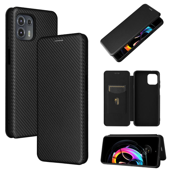 Textura de fibra de carbono Flip horizontal magnético TPU + PC + Funda de cuero PU con ranura para tarjeta, For OPPO Realme GT Master, For OPPO Reno6 Z, For Motorola Edge 20 Lite, For Xiaomi Redmi 10, For Xiaomi Mix 4