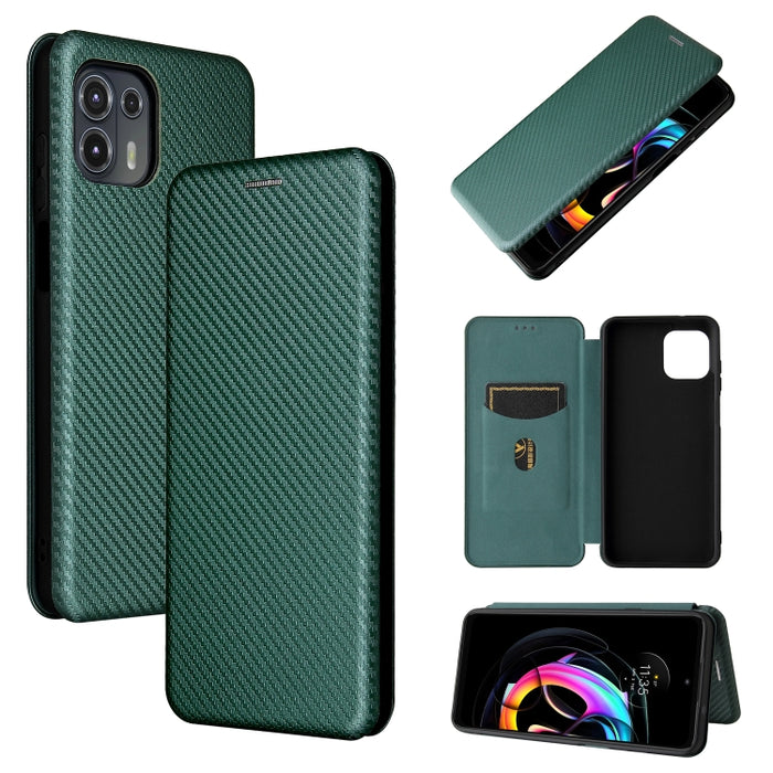 Textura de fibra de carbono Flip horizontal magnético TPU + PC + Funda de cuero PU con ranura para tarjeta, For OPPO Realme GT Master, For OPPO Reno6 Z, For Motorola Edge 20 Lite, For Xiaomi Redmi 10, For Xiaomi Mix 4