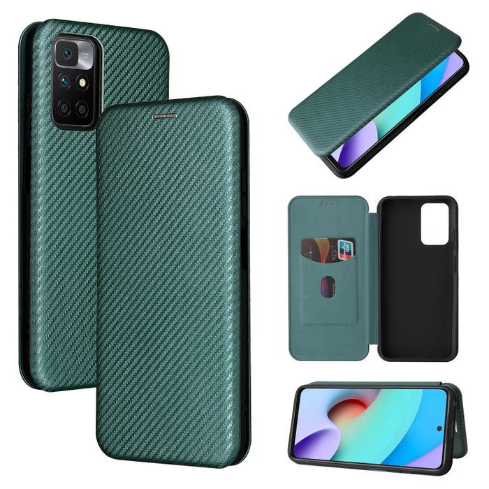Textura de fibra de carbono Flip horizontal magnético TPU + PC + Funda de cuero PU con ranura para tarjeta, For OPPO Realme GT Master, For OPPO Reno6 Z, For Motorola Edge 20 Lite, For Xiaomi Redmi 10, For Xiaomi Mix 4