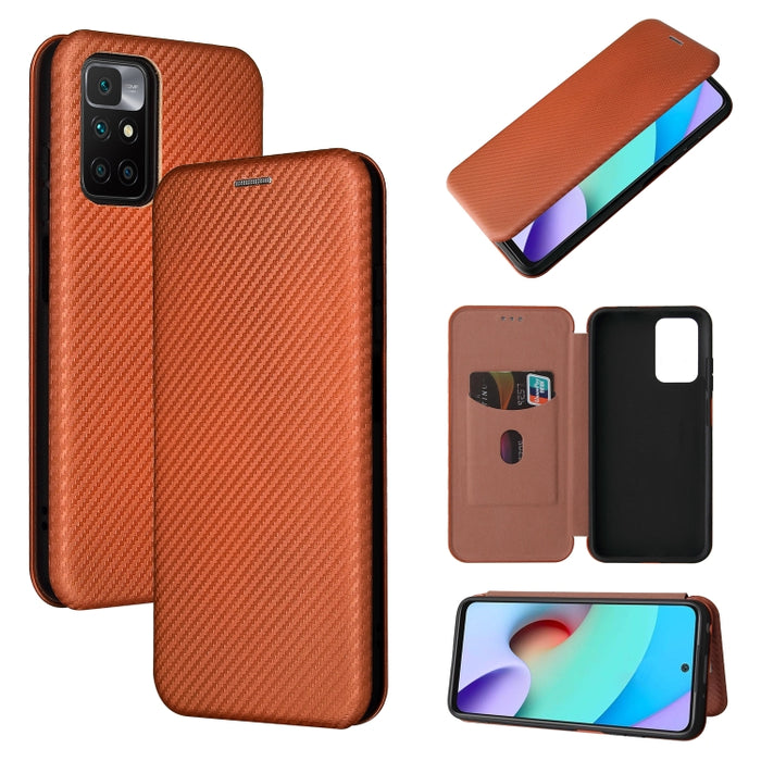 Textura de fibra de carbono Flip horizontal magnético TPU + PC + Funda de cuero PU con ranura para tarjeta, For OPPO Realme GT Master, For OPPO Reno6 Z, For Motorola Edge 20 Lite, For Xiaomi Redmi 10, For Xiaomi Mix 4
