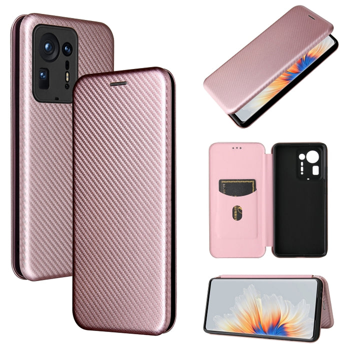 Textura de fibra de carbono Flip horizontal magnético TPU + PC + Funda de cuero PU con ranura para tarjeta, For OPPO Realme GT Master, For OPPO Reno6 Z, For Motorola Edge 20 Lite, For Xiaomi Redmi 10, For Xiaomi Mix 4