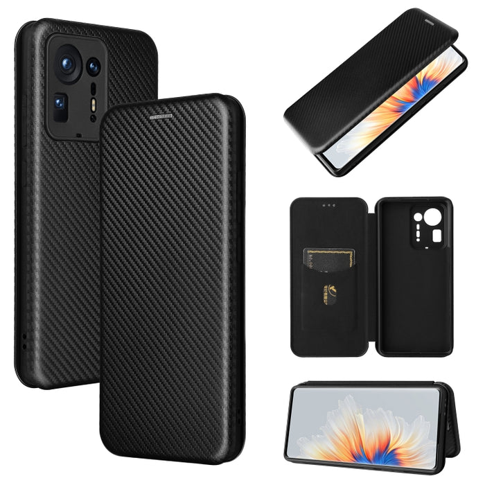 Textura de fibra de carbono Flip horizontal magnético TPU + PC + Funda de cuero PU con ranura para tarjeta, For OPPO Realme GT Master, For OPPO Reno6 Z, For Motorola Edge 20 Lite, For Xiaomi Redmi 10, For Xiaomi Mix 4