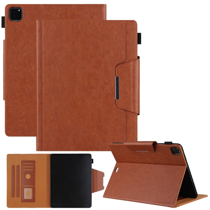 Estuche de cuero con tapa horizontal de color sólido con soporte y ranura para tarjeta y marco de fotos y billetera