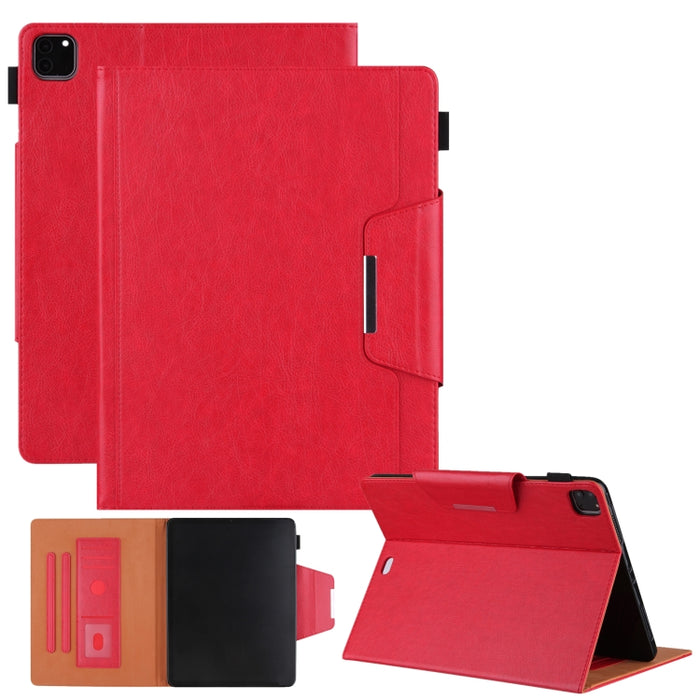 Estuche de cuero con tapa horizontal de color sólido con soporte y ranura para tarjeta y marco de fotos y billetera