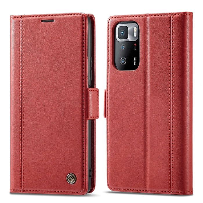 LC.IMEEKE Hebilla magnética PU + TPU Estuche de cuero con tapa horizontal con soporte y ranuras para tarjetas y billetera, For Xiaomi Redmi Note 10 Pro/Note 10 Pro Max