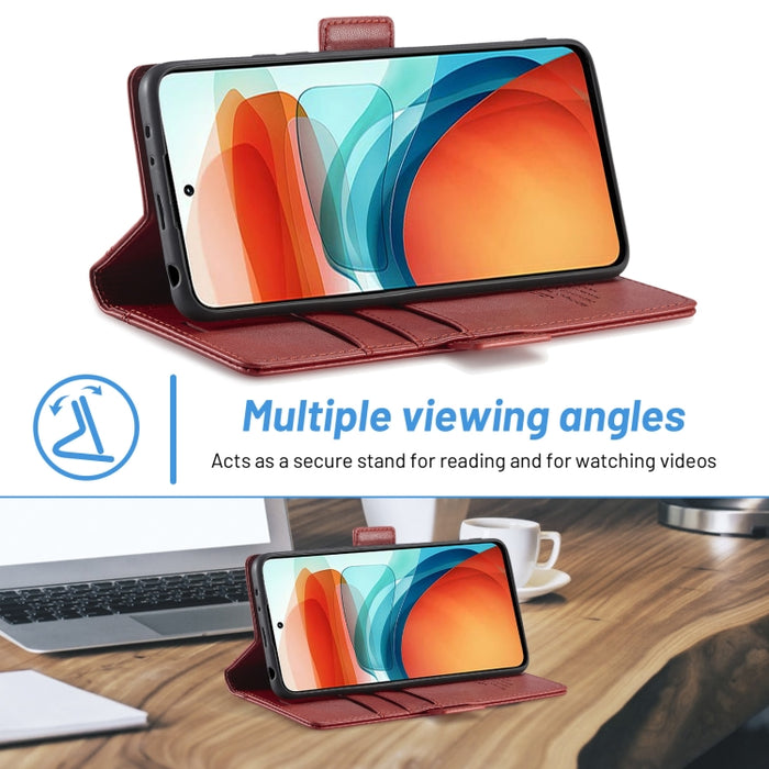 LC.IMEEKE Hebilla magnética PU + TPU Estuche de cuero con tapa horizontal con soporte y ranuras para tarjetas y billetera, For Xiaomi Redmi Note 10 Pro/Note 10 Pro Max