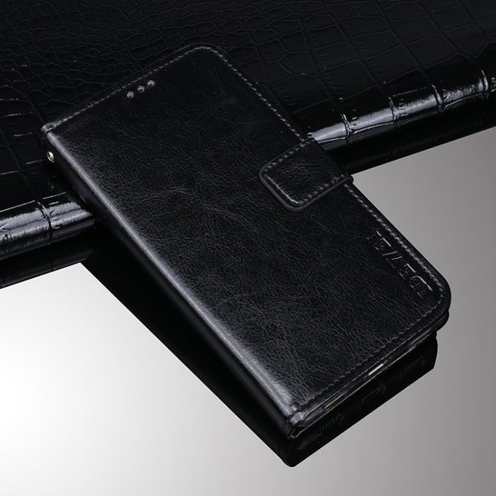 idewei Crazy Horse Texture Horizontal Flip Funda de cuero con soporte y ranuras para tarjetas y billetera