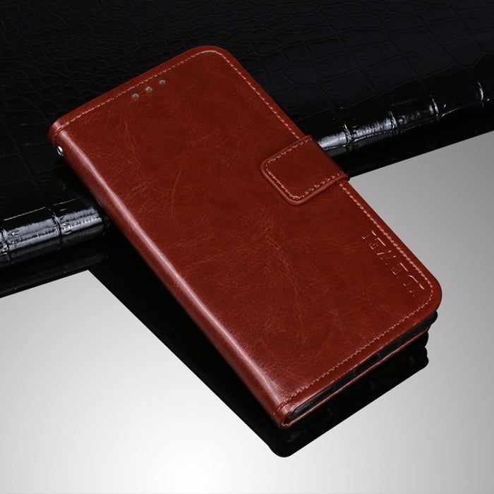 idewei Crazy Horse Texture Horizontal Flip Funda de cuero con soporte y ranuras para tarjetas y billetera