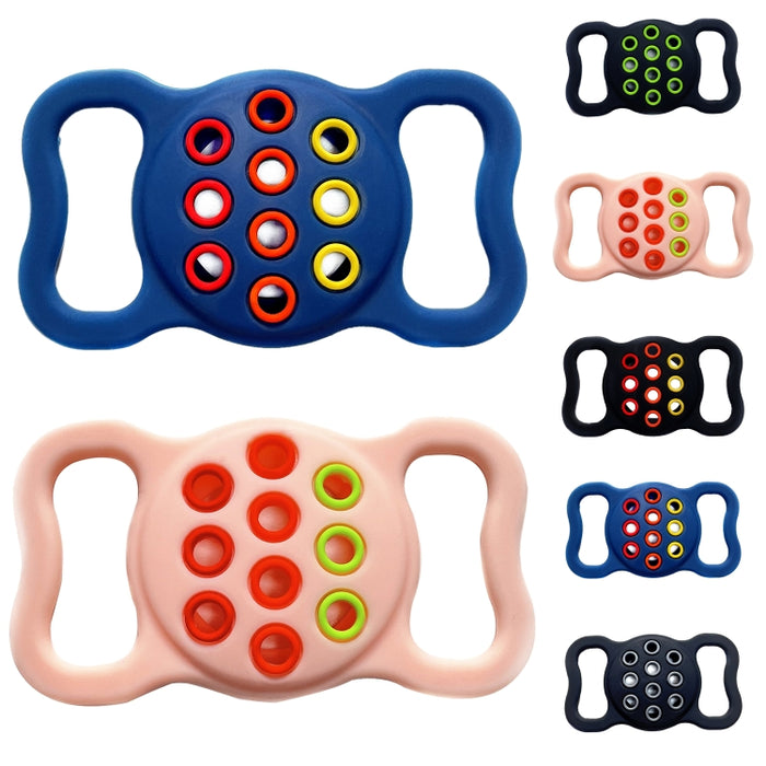 Pet Dog Cat Collar Funda protectora de silicona a prueba de golpes de dos colores