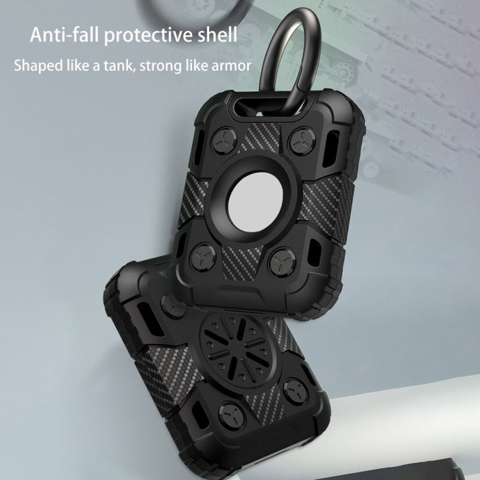 Tank Armor Funda protectora de TPU de fibra de carbono antiarañazos a prueba de golpes con anillo de llavero Loop