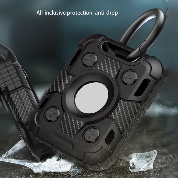 Tank Armor Funda protectora de TPU de fibra de carbono antiarañazos a prueba de golpes con anillo de llavero Loop