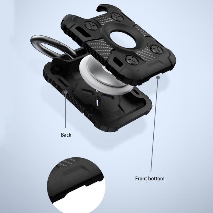 Tank Armor Funda protectora de TPU de fibra de carbono antiarañazos a prueba de golpes con anillo de llavero Loop