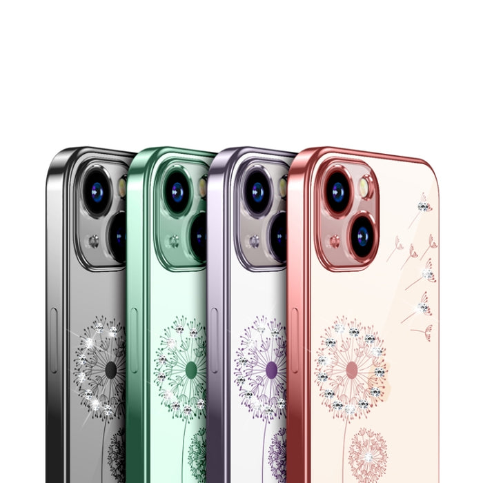 Estuche protector a prueba de golpes de TPU con patrón de diente de león de diamante de galvanoplastia