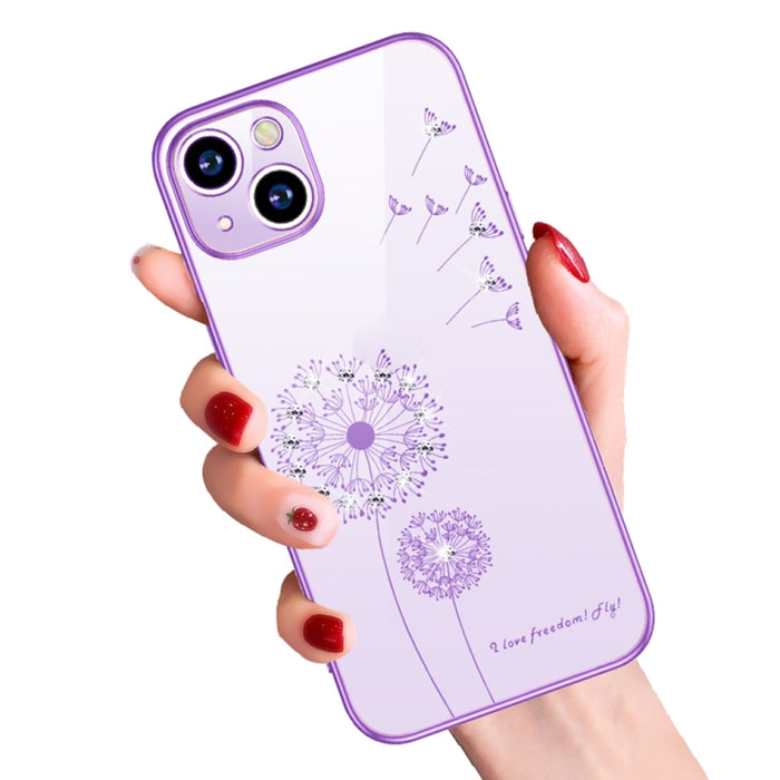 Estuche protector a prueba de golpes de TPU con patrón de diente de león de diamante de galvanoplastia