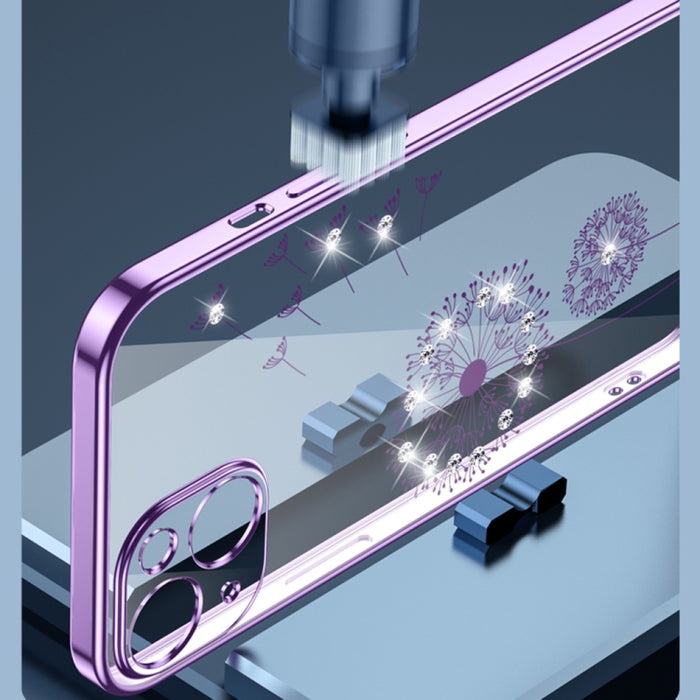 Estuche protector a prueba de golpes de TPU con patrón de diente de león de diamante de galvanoplastia