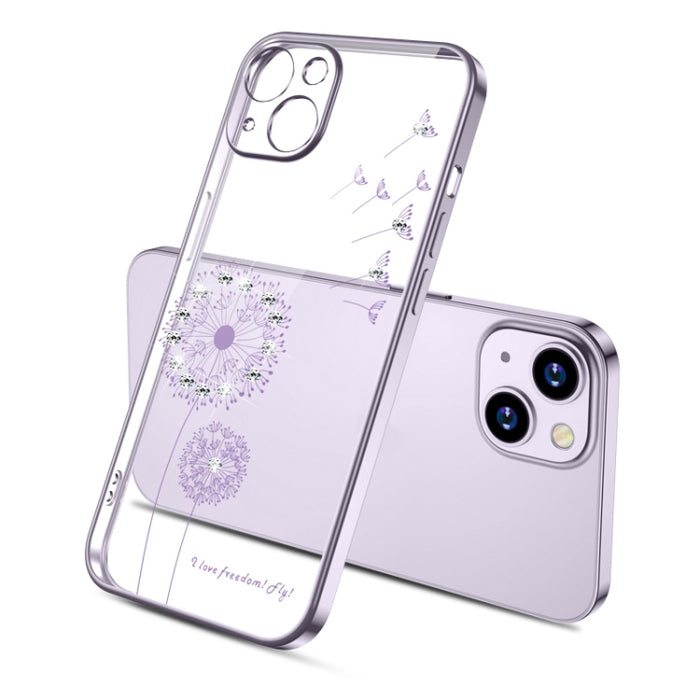 Estuche protector a prueba de golpes de TPU con patrón de diente de león de diamante de galvanoplastia