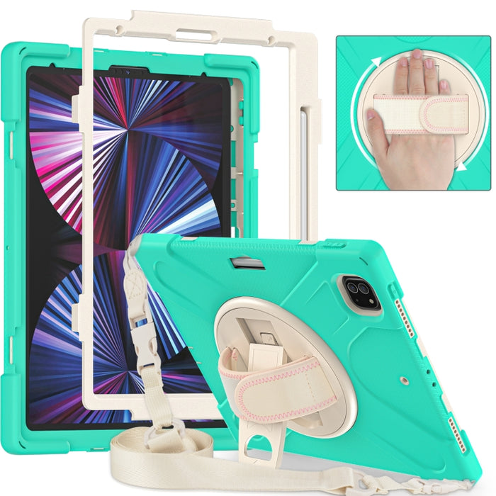 Funda protectora de silicona + PC con soporte y correa para el hombro, For iPad Pro 12.9 2022 / 2021