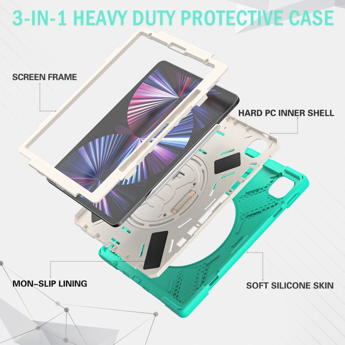Funda protectora de silicona + PC con soporte y correa para el hombro, For iPad Pro 12.9 2022 / 2021