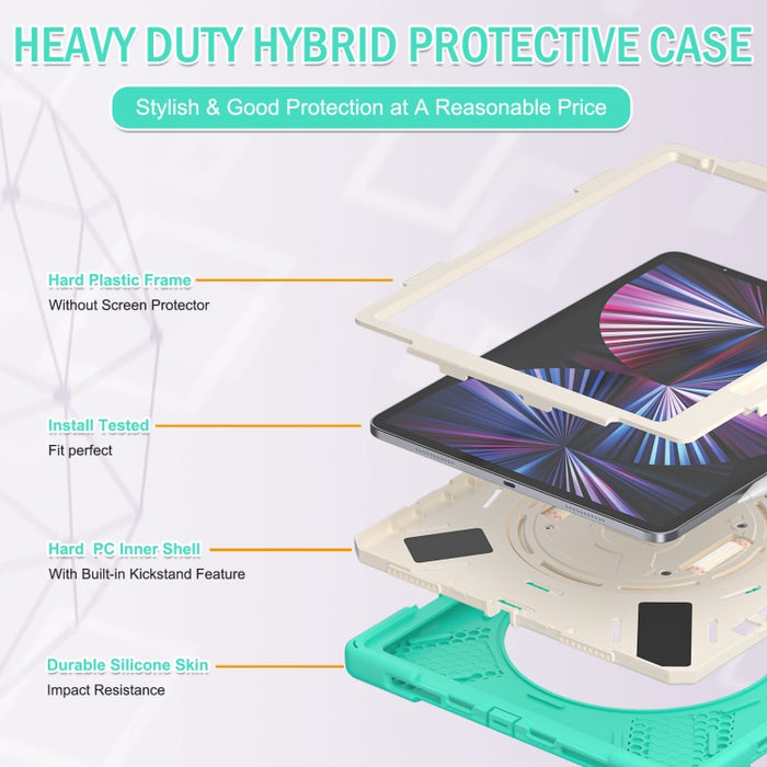 Funda protectora de silicona + PC con soporte y correa para el hombro, For iPad Pro 12.9 2022 / 2021