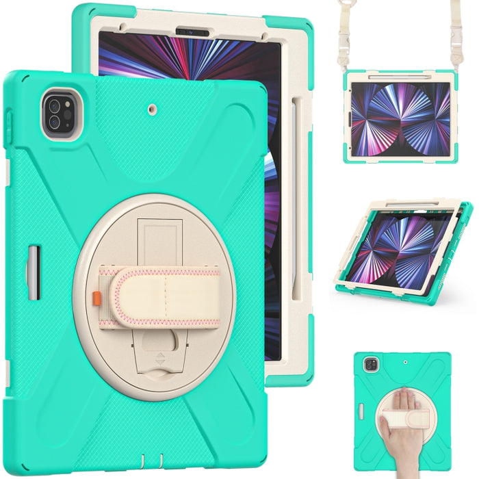 Funda protectora de silicona + PC con soporte y correa para el hombro, For iPad Pro 12.9 2022 / 2021