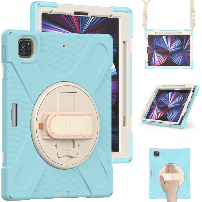 Funda protectora de silicona + PC con soporte y correa para el hombro, For iPad Pro 12.9 2022 / 2021