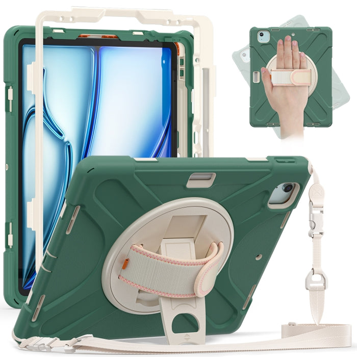 Funda protectora de silicona + PC con soporte y correa para el hombro, For iPad Pro 12.9 2022 / 2021
