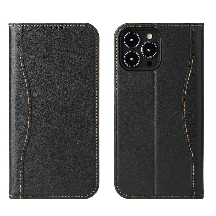 Estuche de cuero con tapa horizontal de cuero genuino con soporte y ranuras para tarjetas y billetera